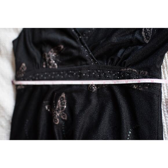 Y2K Wanko Slip Dress Butterflies Glitter Sequins Sheer Fairy Grunge Whimsigoth - Picture 8 of 8